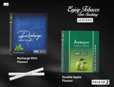 Aarogyam Herbals Pack Of 2 Flavours 100% Tobacco & Nicotine Free Cigarette For Relieve Stress & Mood Enhance Product Green Apple, Recharge - 10 Sticks X 2 Packets
